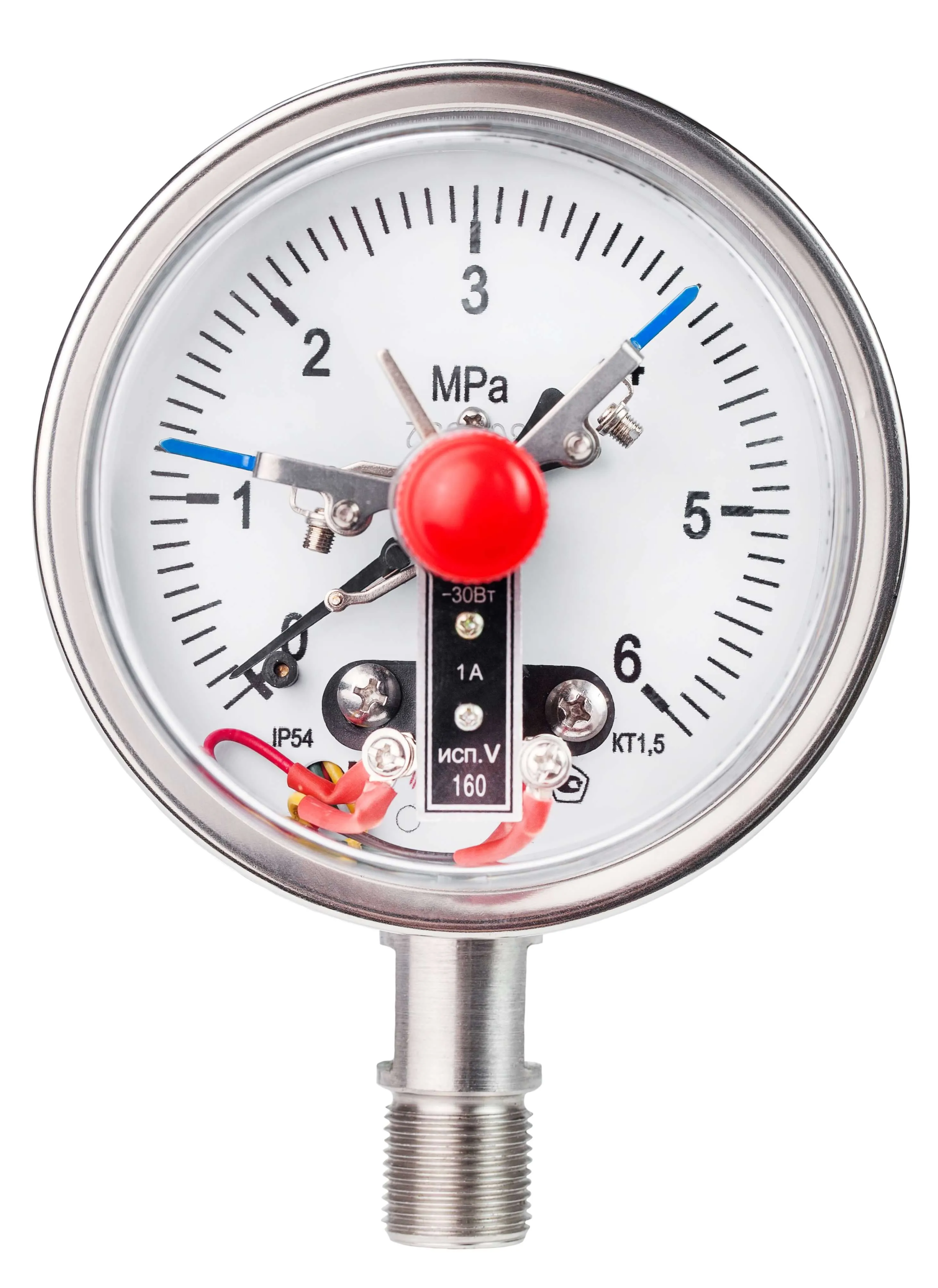 Вакуумметры, мановакуумметры, манометры электроконтактные коррозионностойкие виброустойчивые ДВ2010ф ВУ Кс, ДА2010ф ВУ Кс, ДМ2010ф ВУ Кс (Диаметр: 100 мм)