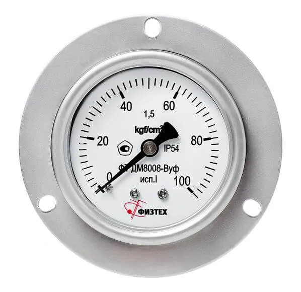 Вакуумметры, мановакуумметры, манометры общетехнические пылевлагозащищенные ДВ8008-ВУф, ДА8008-ВУф, ДМ8008-ВУф исп 1 Без заполнения