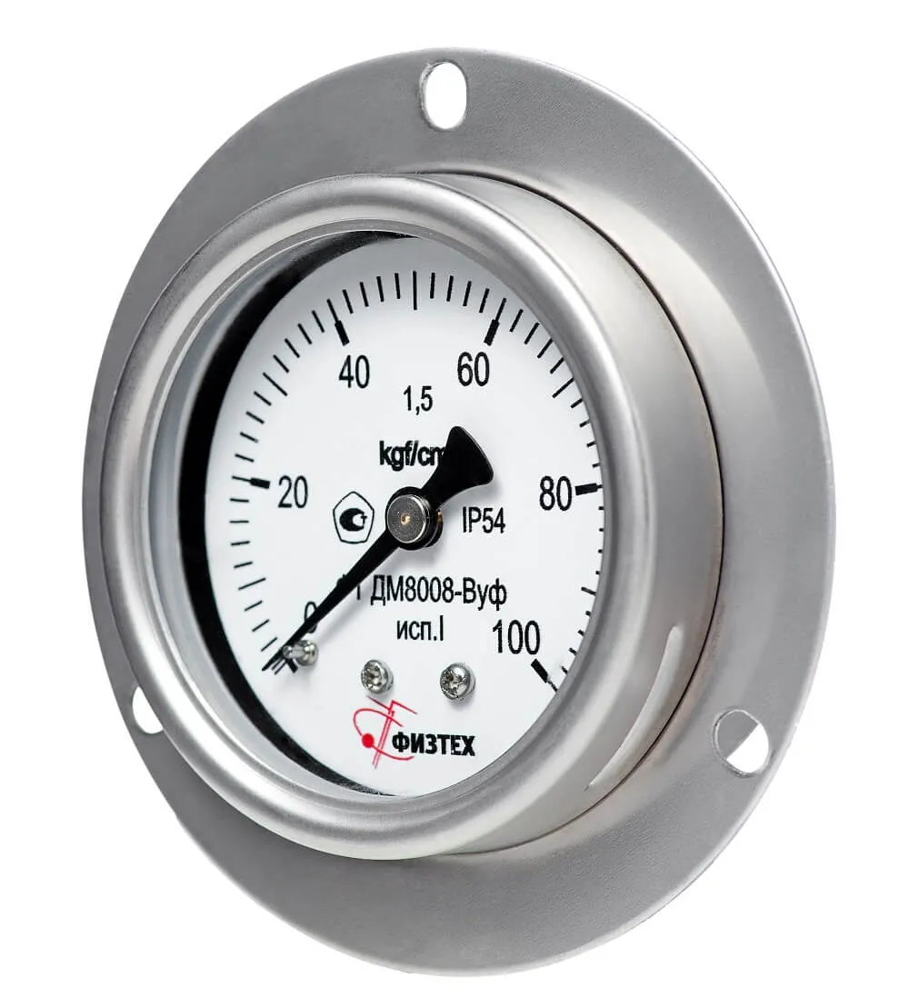 Вакуумметры, мановакуумметры, манометры общетехнические пылевлагозащищенные ДВ8008-ВУф, ДА8008-ВУф, ДМ8008-ВУф исп 1 Без заполнения