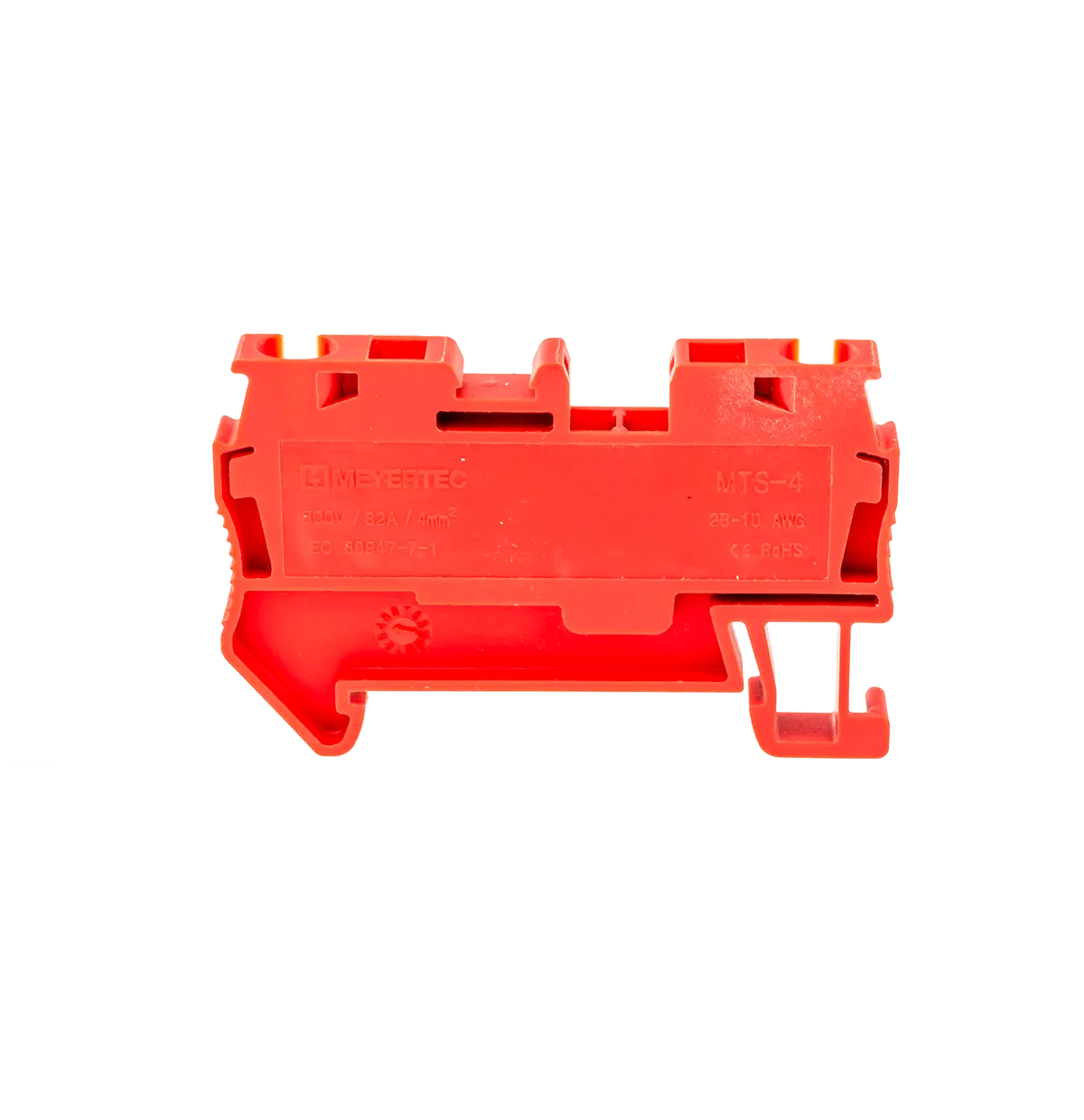Клемма пружинная проходная, 4 мм², красная