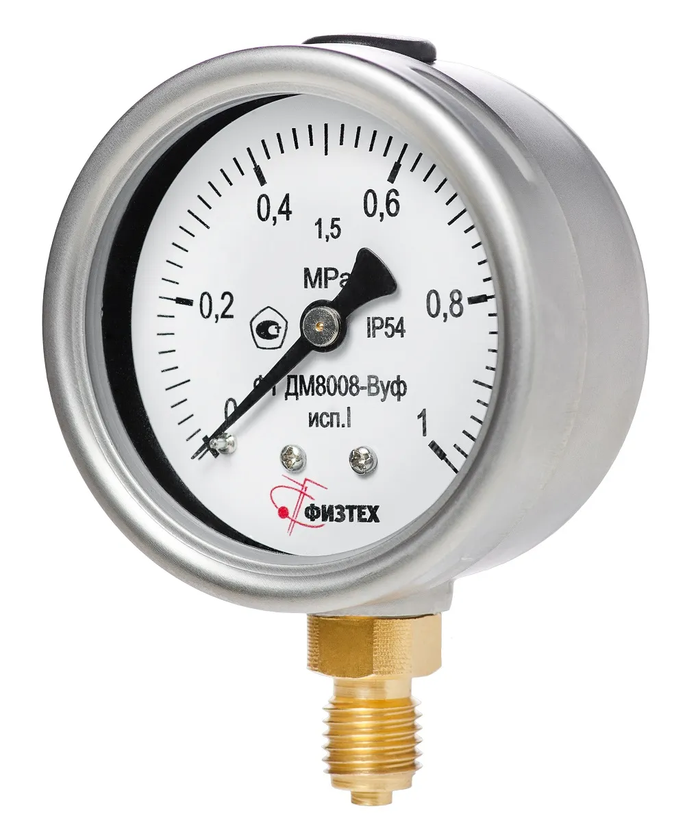 Вакуумметры, мановакуумметры, манометры общетехнические пылевлагозащищенные ДВ8008-ВУф, ДА8008-ВУф, ДМ8008-ВУф исп 1 Без заполнения