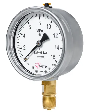 Вакуумметры, мановакуумметры, манометры общетехнические пылевлагозащищенные ДВ8008-ВУф, ДА8008-ВУф, ДМ8008-ВУф Без заполнения