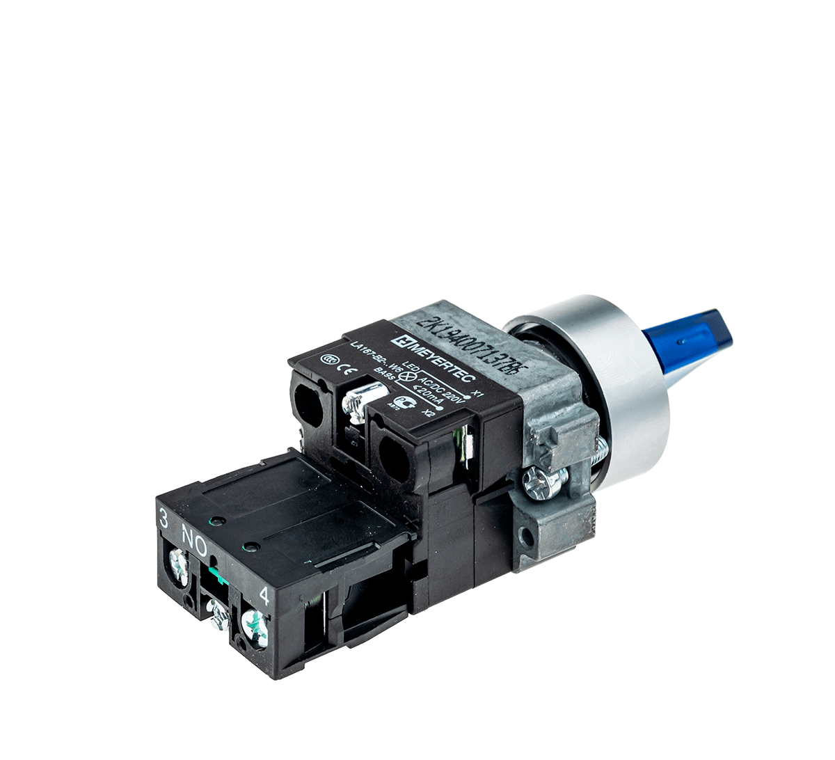 Переключатель с подсветкой, с фиксацией, 24V AC/DC, синий, 2 положения, 1NO