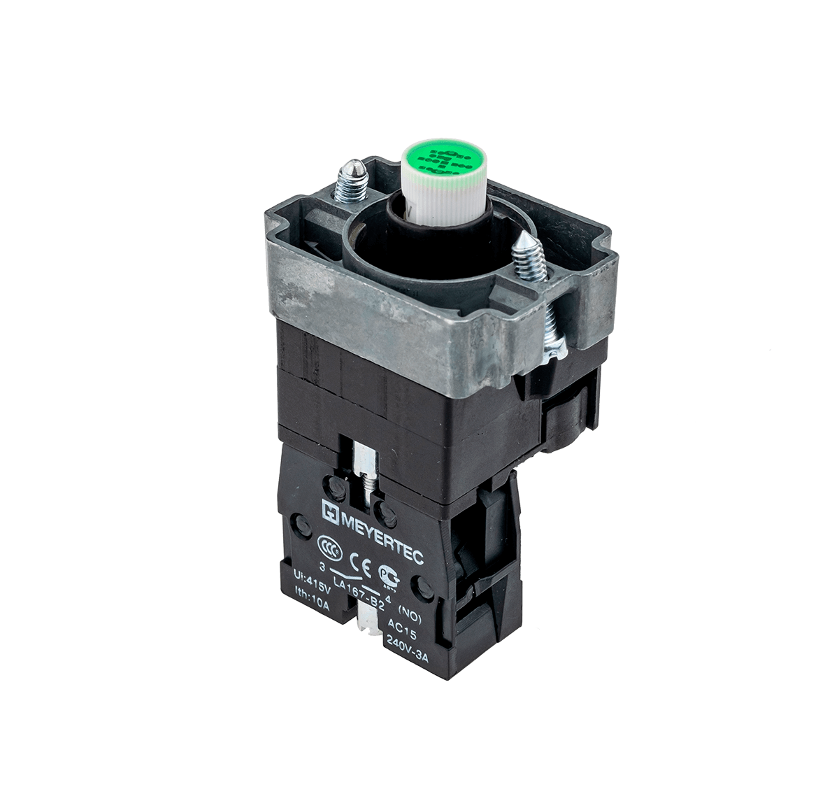 Основание с подсветкой 1NO зеленый 220V, металл