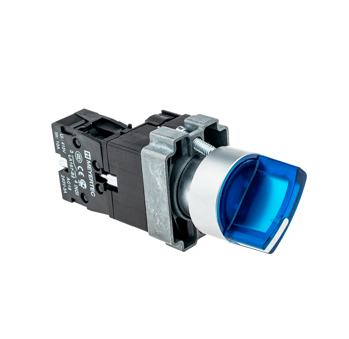 Переключатель с подсветкой, с фиксацией, 24V AC/DC, синий, 2 положения, 1NO