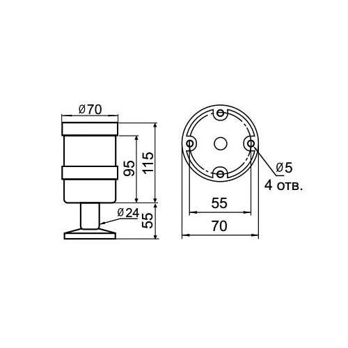 Светосигнальная колонна INNOCONT TL70-024-G-55