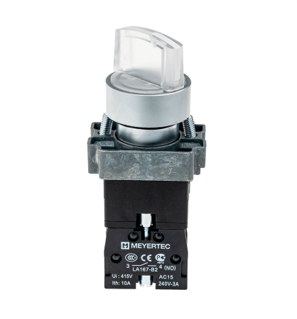 Переключатель с подсветкой, с фиксацией, 24V AC/DC, белый, 2 положения, 1NO